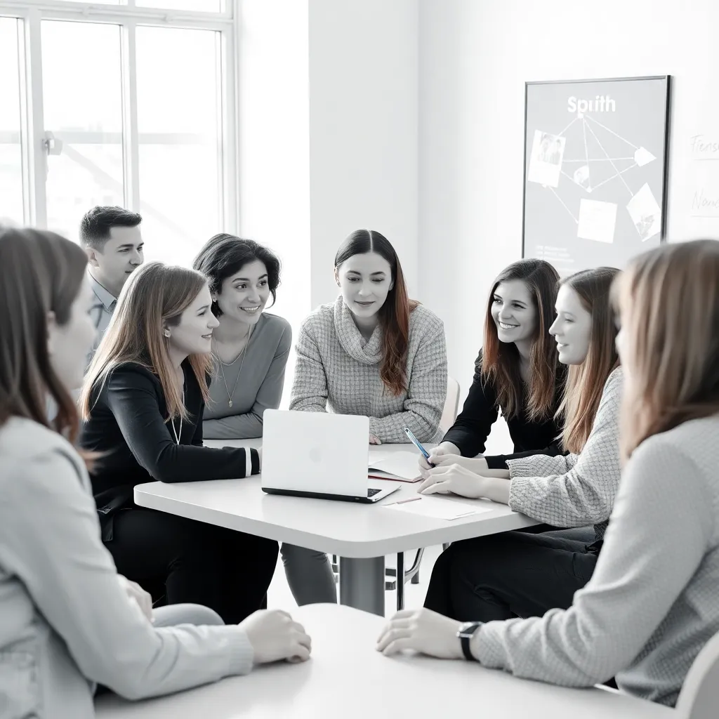 Diverse groep professionals in een Belgische kantooromgeving die samenwerken en effectief communiceren